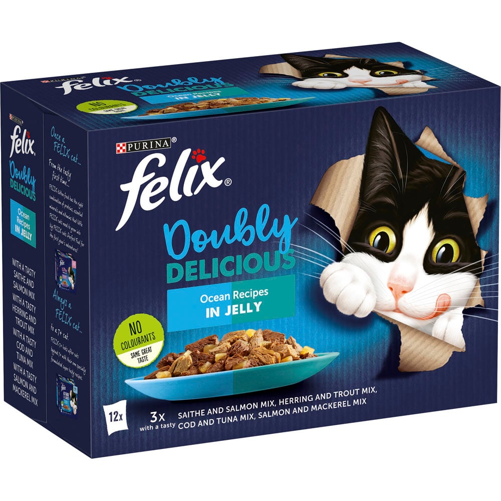 Purina Felix Doubly Delicious Ocean Recipes Cat Food 100g Case of 4 x 12 Pack Image 3