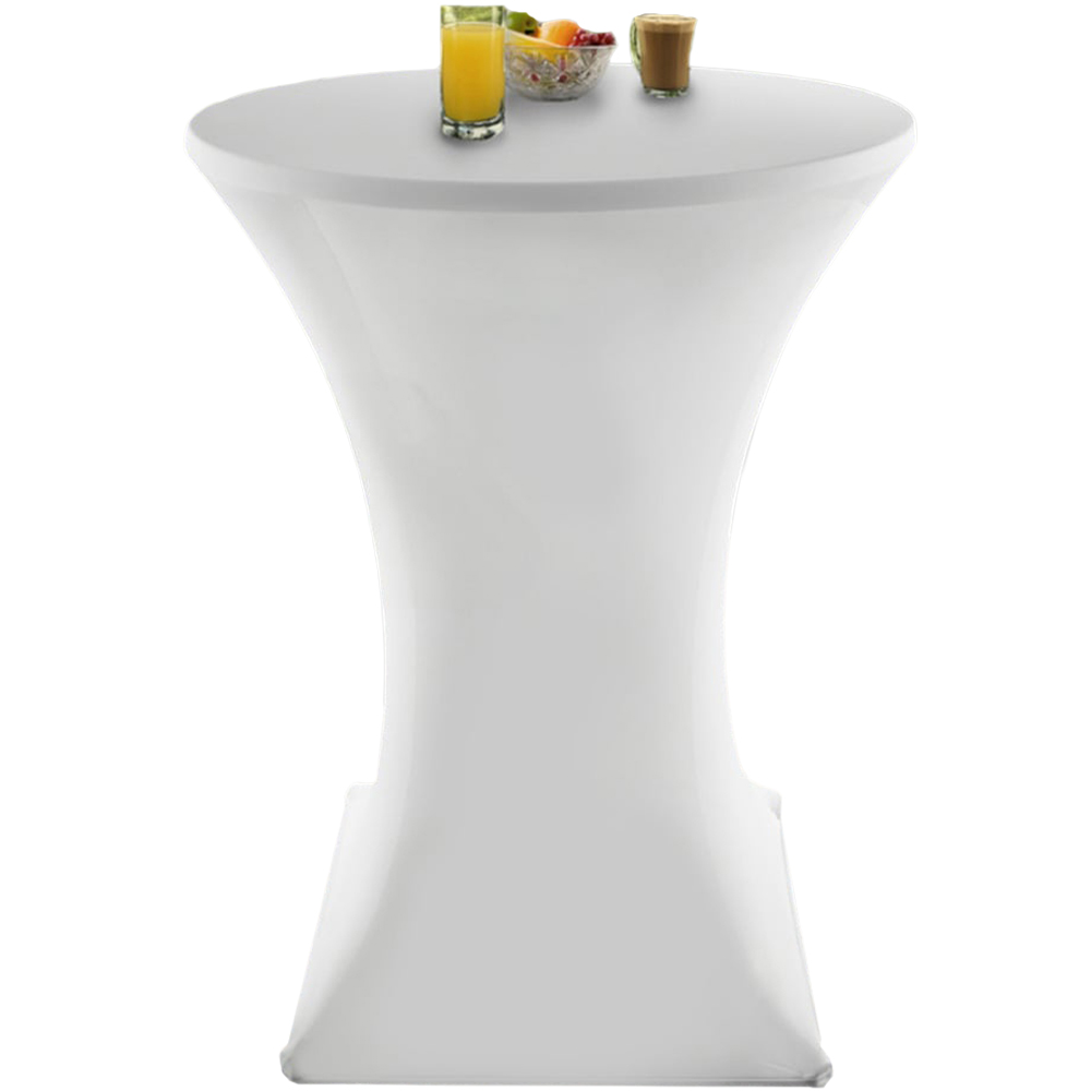 tectake White Folding Bar Table Cover 90 x 110cm Image 1