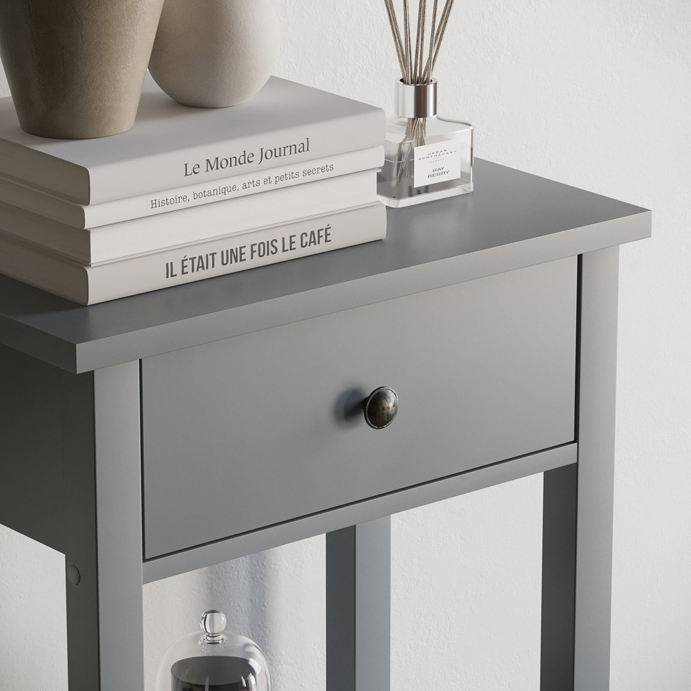 Vida Designs Windsor Single Drawer Grey Console Table Image 4