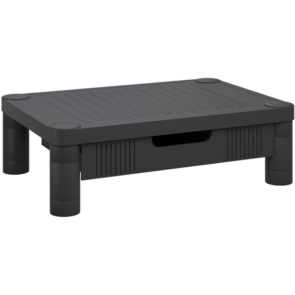 vidaXL Black Monitor Stand with Drawer Image 1