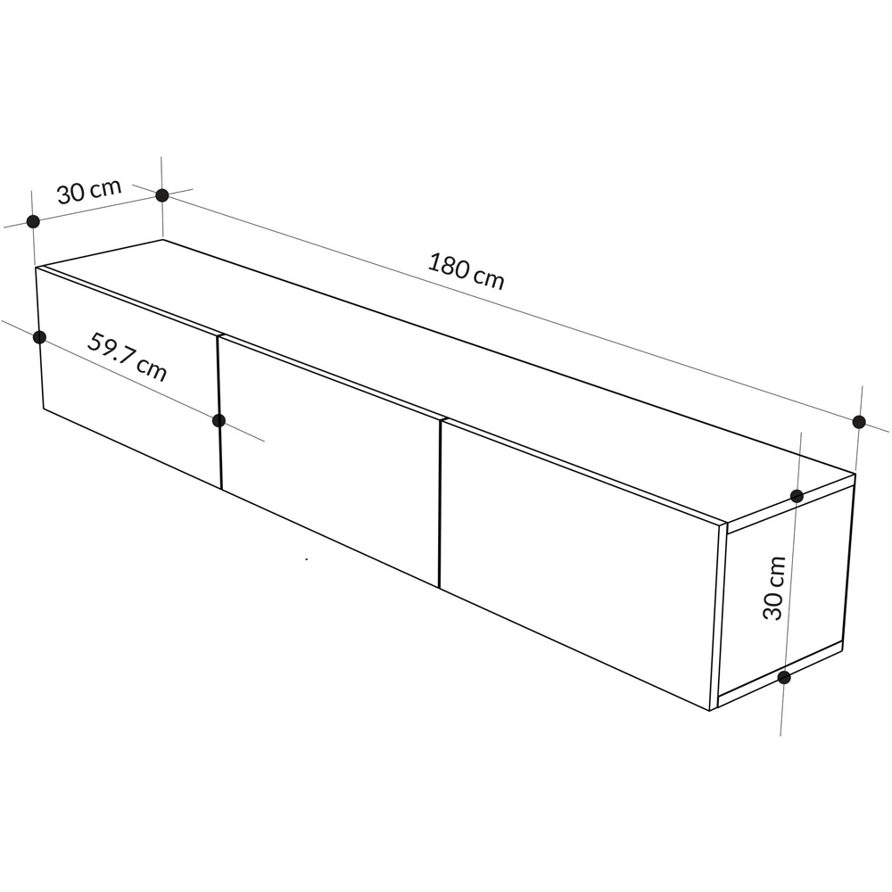 Decortie Francy 3 Door White Modern Wall Mounted TV Unit Image 7
