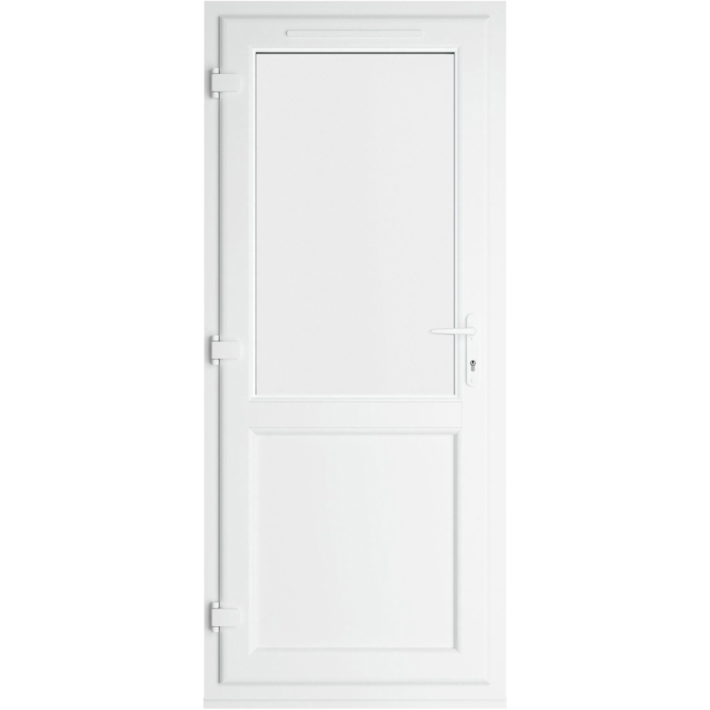 Crystal Agate and White Half Glass RH Open Clear Triple Glazed Door 890 x 2090mm Image 3