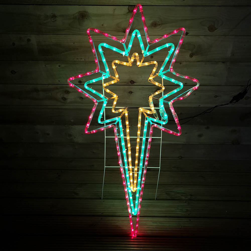 Samuel Alexander Multicolour LED North Star Rope Light Silhouette Xmas Decoration 118 x 62cm Image 8