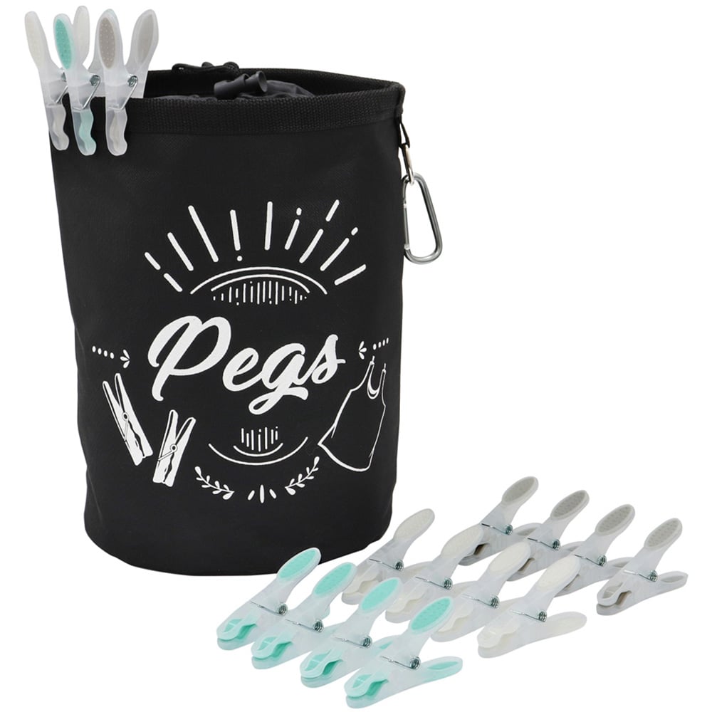 JVL Assorted Soft Grip Pegs with Bag 144 Pack Image 1