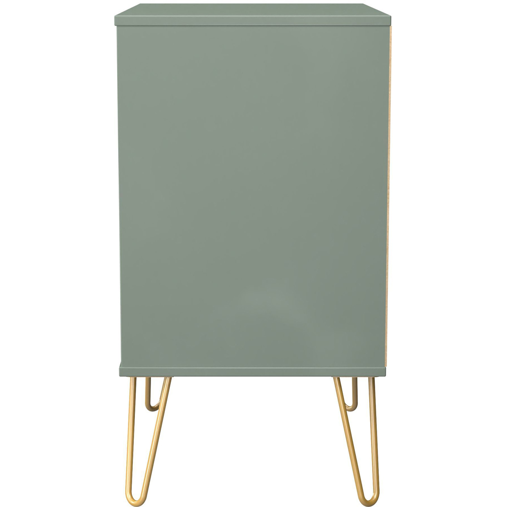 Crowndale Diamond 3 Drawer Reed Green Midi Chest of Drawers Ready Assembled Image 3