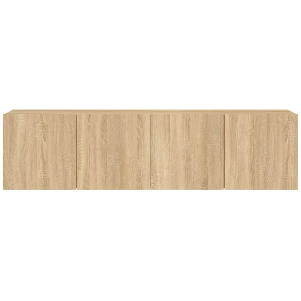 vidaXL 2 Door Sonoma Oak Wall Mounted TV Cabinet Set of 2 Image 7