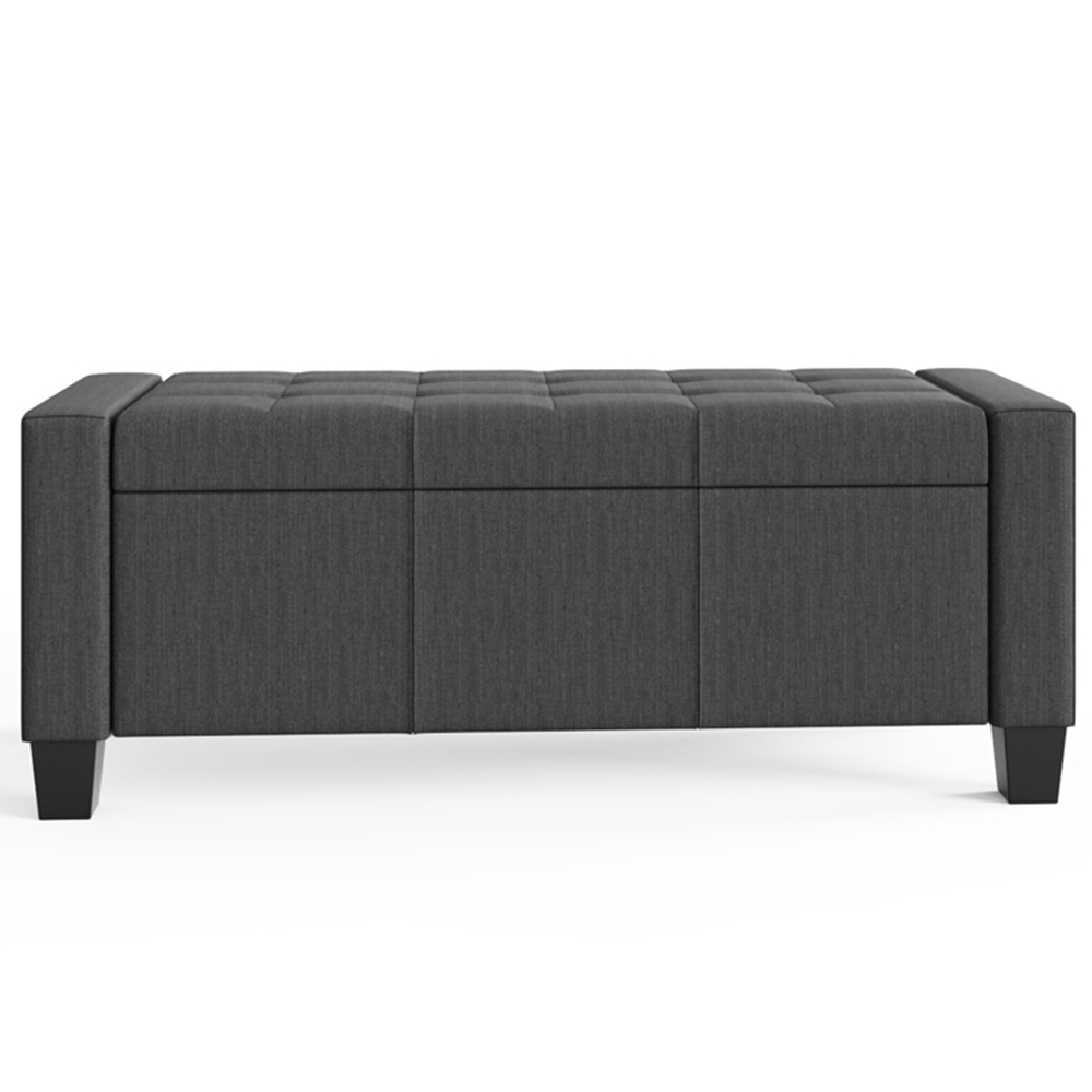 GFW Verona Charcoal Grey Ottoman Storage Bench Image 6