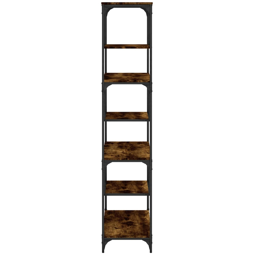vidaXL 6 Shelf Smoked Oak Bookcase Image 4