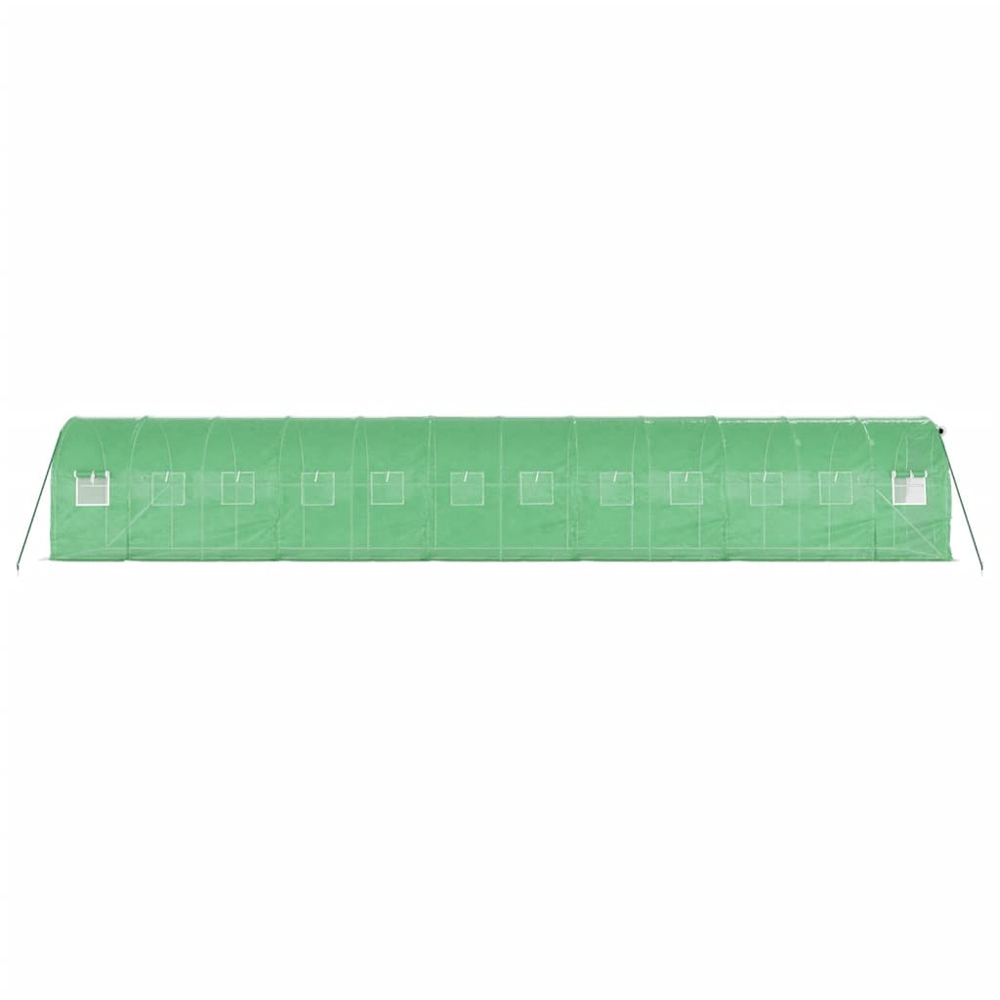 vidaXL Green Polyethylene Galvanised Steel Frame 39.3 x 6.5ft Greenhouse Image 4