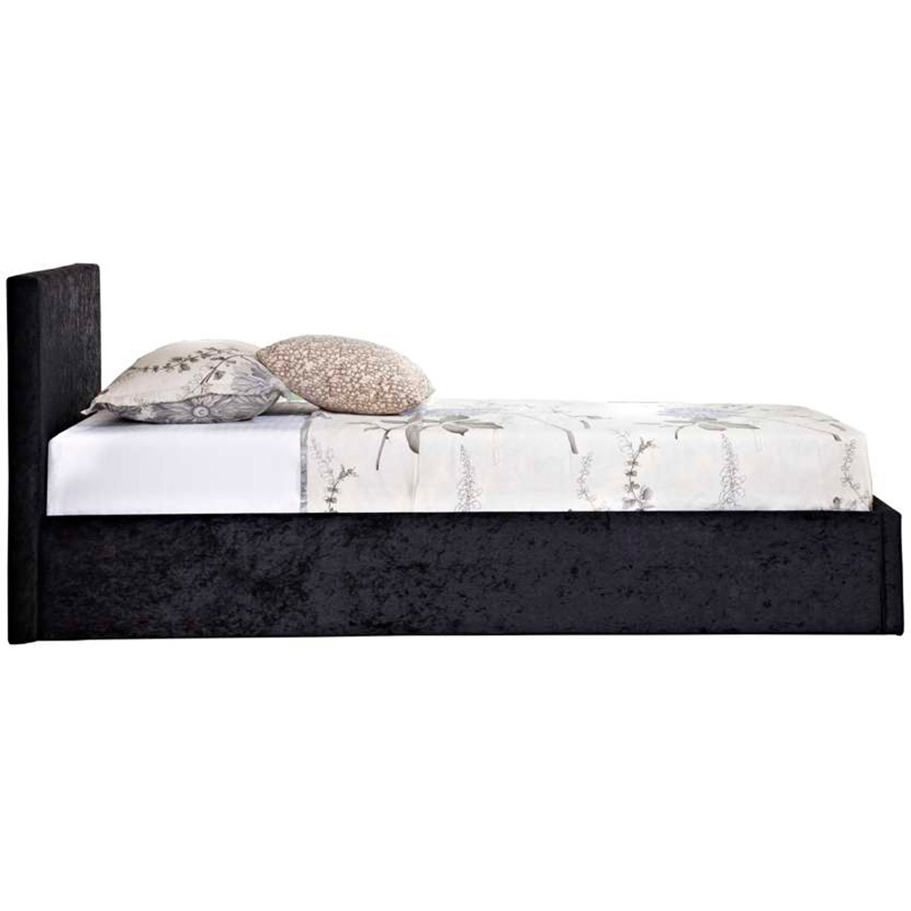 Berlin Single Black Crushed Velvet Ottoman Bed Image 3