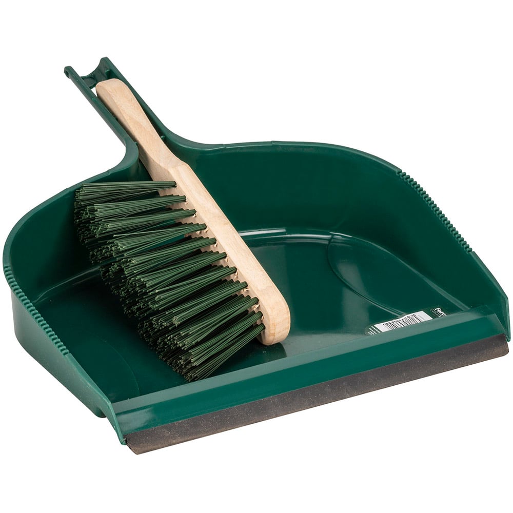 Jumbo Green Dustpan and Brush Set Image