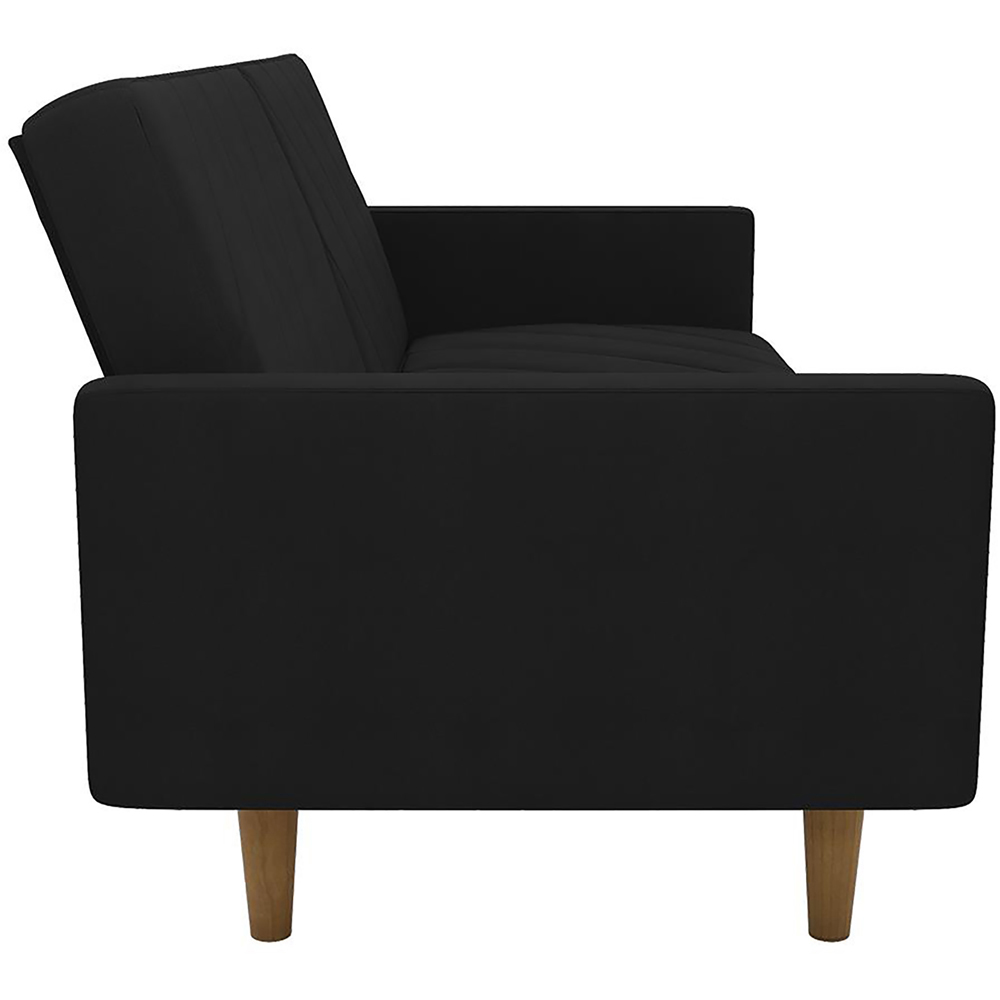 Dorel Paxson 3 Seater Linen Black Sofa Bed with Wooden Feet Image 5