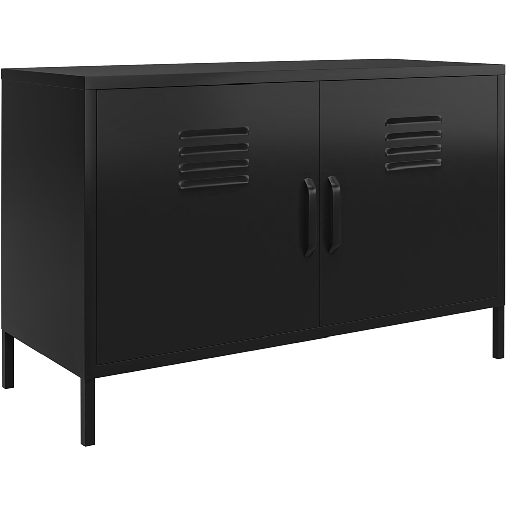 Dorel Mission District 2 Door 2 Shelf Black Metal Cabinet Image 2