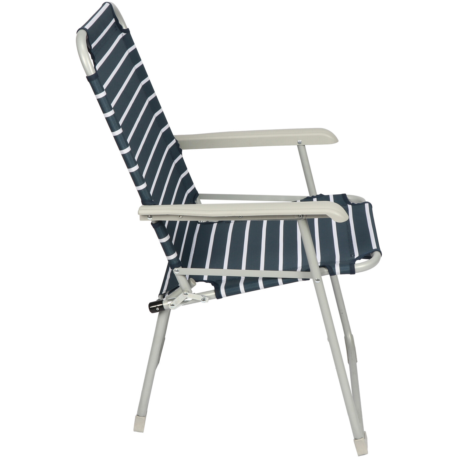 Folding Stripe Camping Chair Navy Image 5