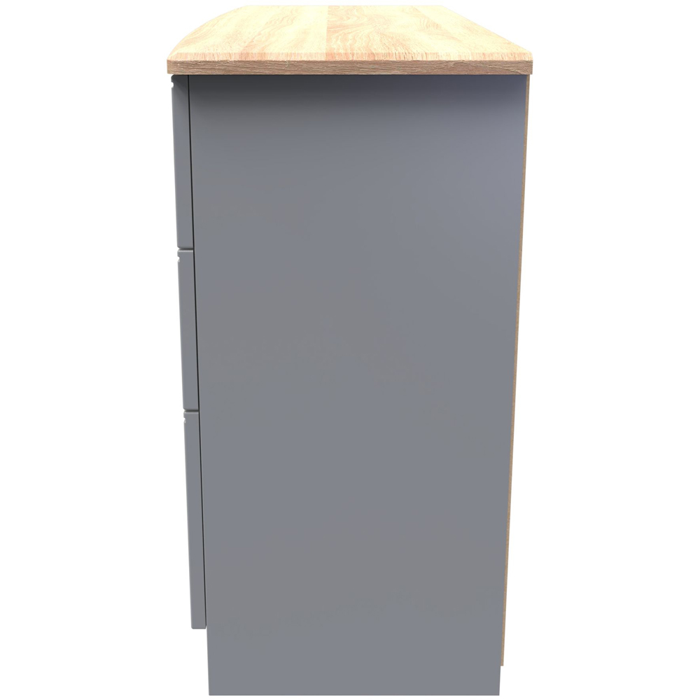 Crowndale Victoria 6 Drawer Dusk Grey and Oak Wide Midi Chest of Drawer Image 3