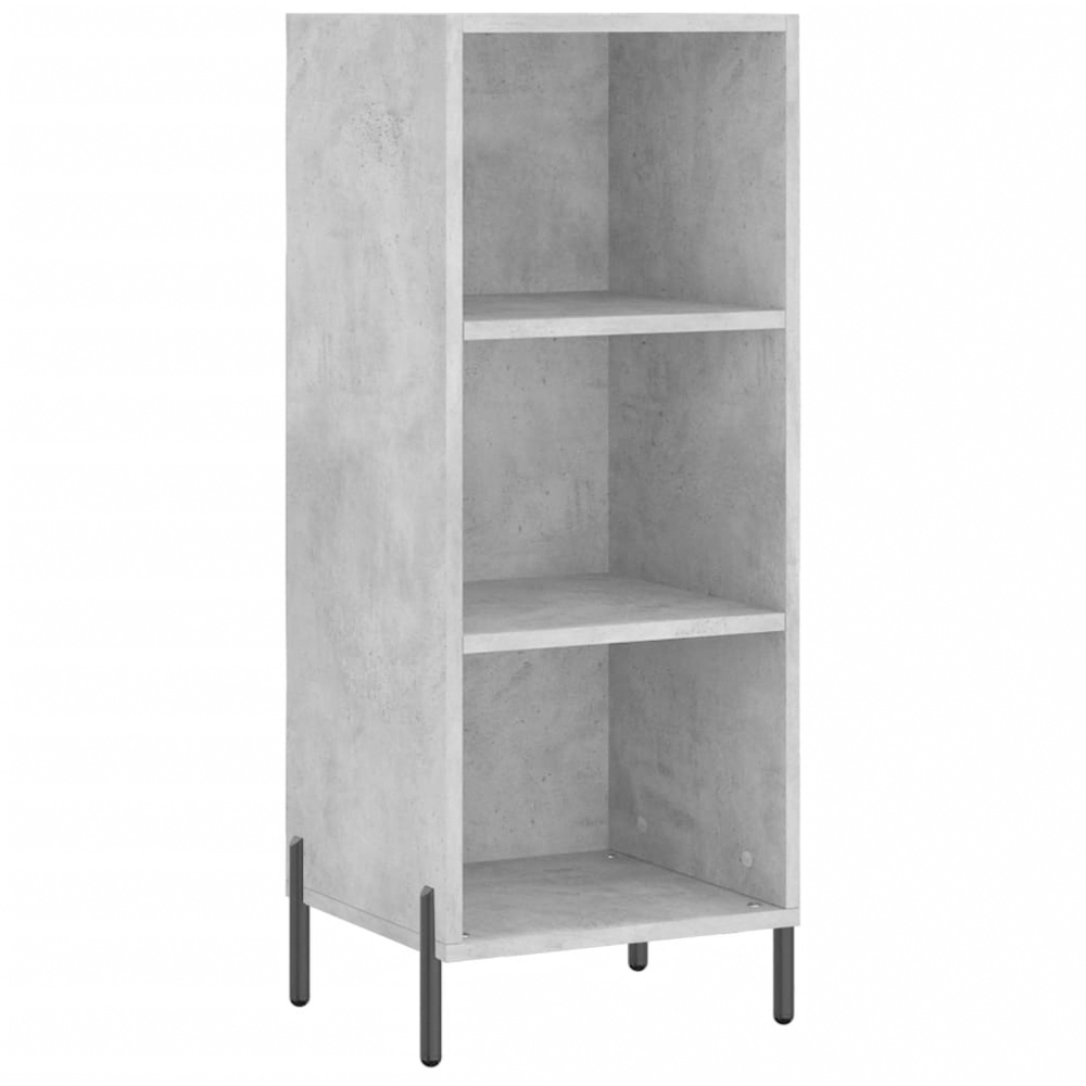 vidaXL 3 Shelf Concrete Grey Wooden Sideboard Image 2