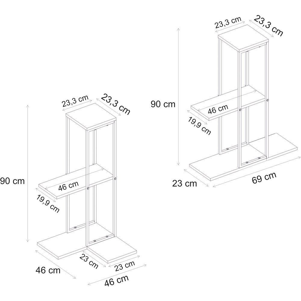 Decortie Vetra 3 Shelf Travertine Plant Stand Image 6