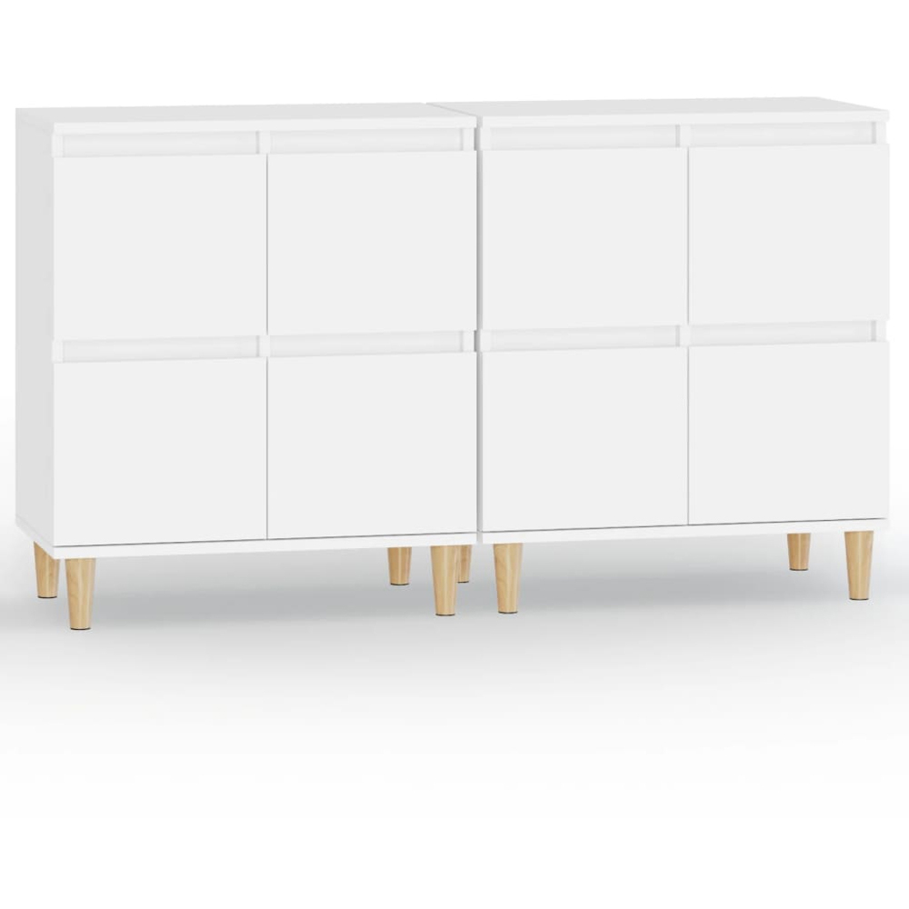 vidaXL 2 Door White Sideboard Set of 2 Image 2
