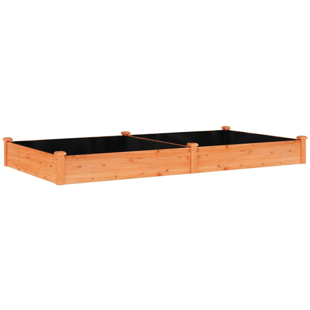 vidaXL Brown Solid Fir Wood Raised Garden Bed with Liner 25 x 240 x 120cm Image 1