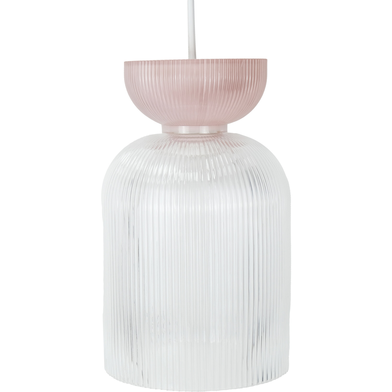 Cerelia Glass Pendant - Pink and Clear Image 1