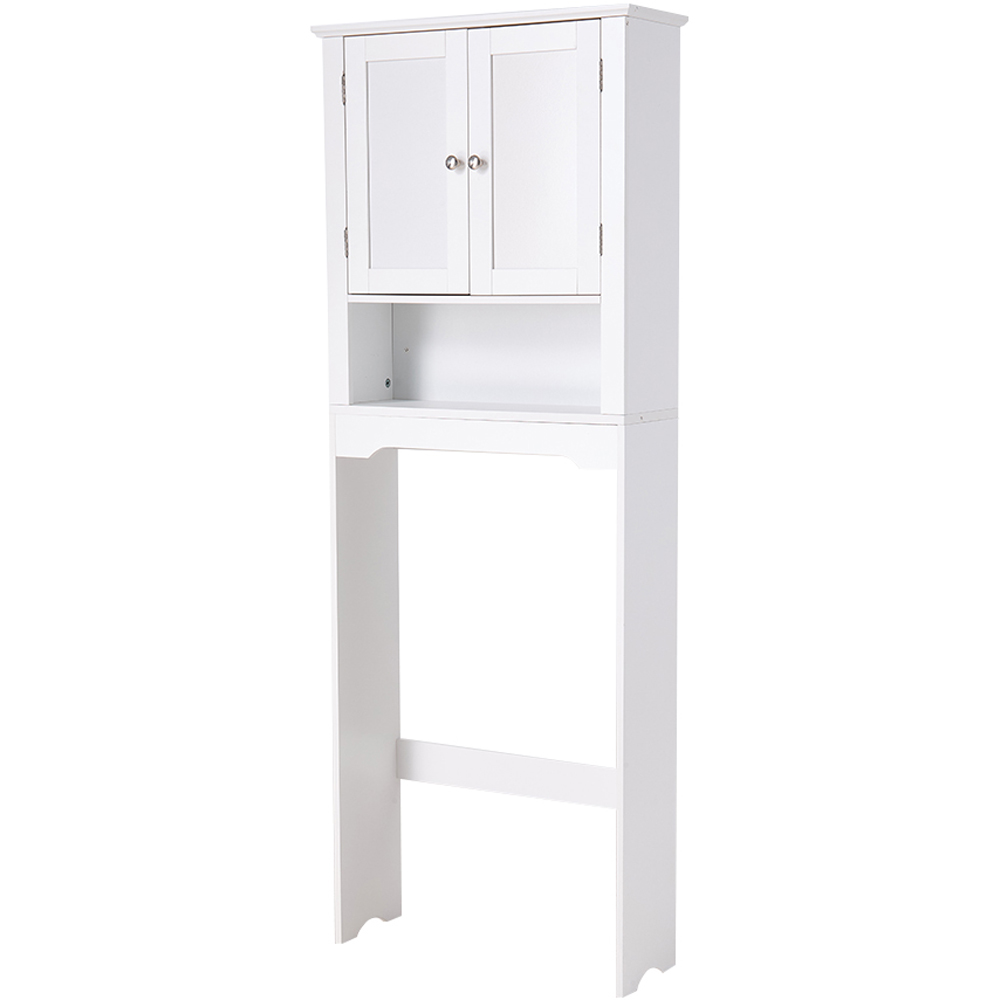 Living and Home 2 Door Single Shelf White Over The Toilet Storage Cabinet Image 2