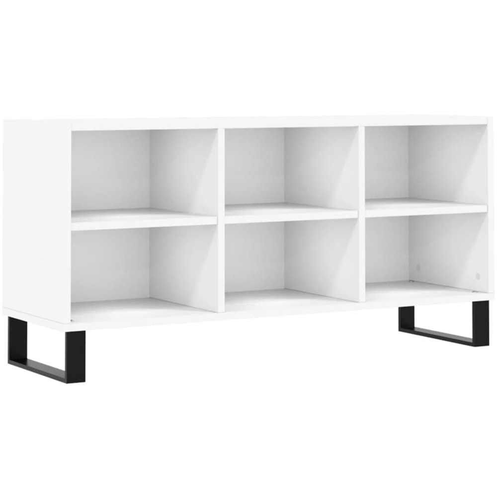 vidaXL 6 Shelf White TV Cabinet Image 2