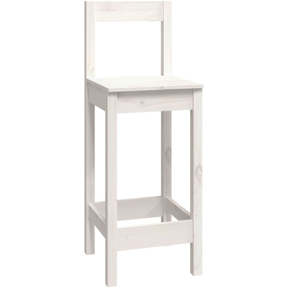 vidaXL 8 Seater White Solid Pine Wood Bar Table Set Image 4
