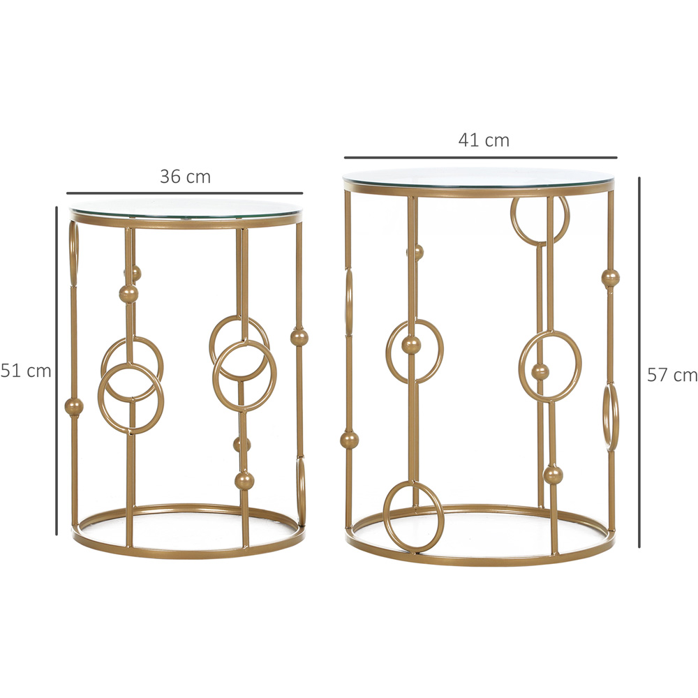 Portland Gold Round Nest of Tables Set of 2 Image 8
