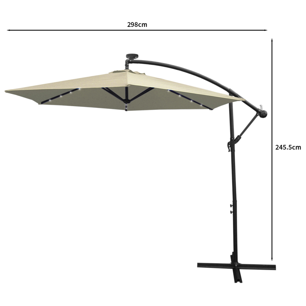 Monster Shop Cream Cantilever LED Parasol 3m Image 7