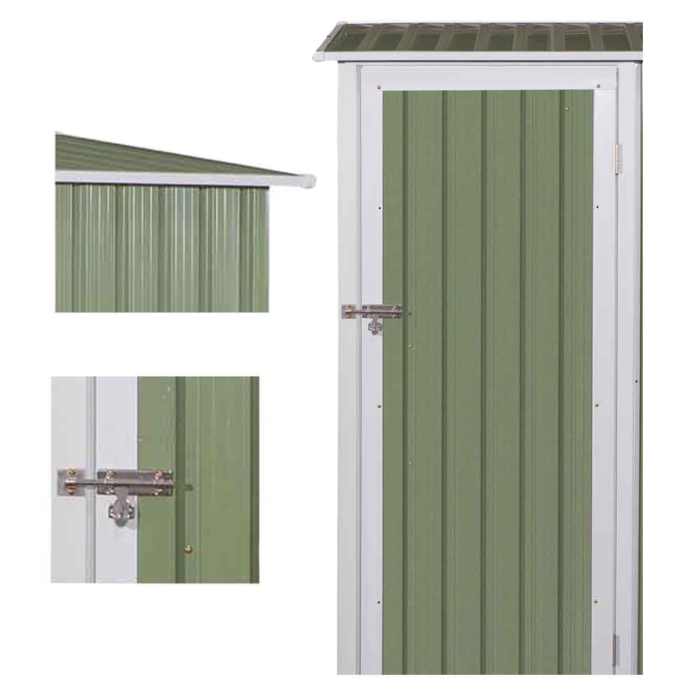 Outsunny Light Green Metal Storage Shed 1.86 x 1.43 x 0.89m Image 4