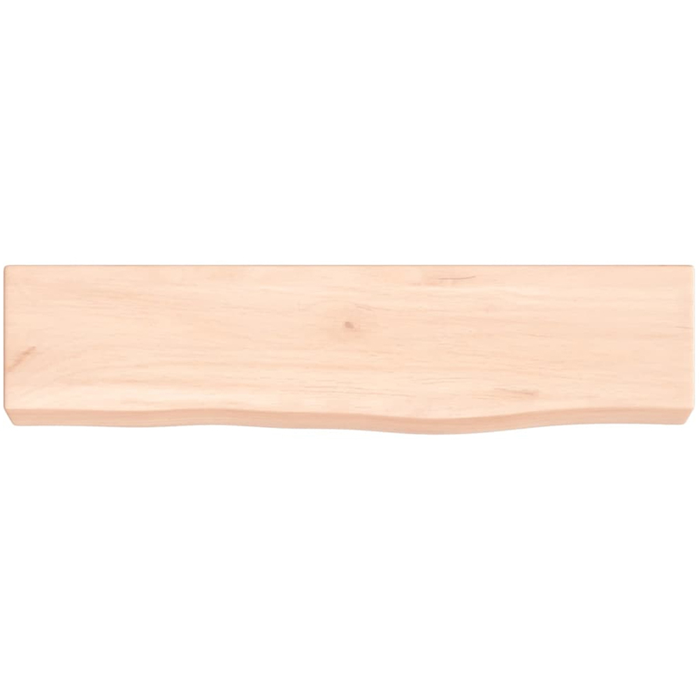 vidaXL 40cm Natural Untreated Solid Oak Wood Floating Wall Shelf Image 3