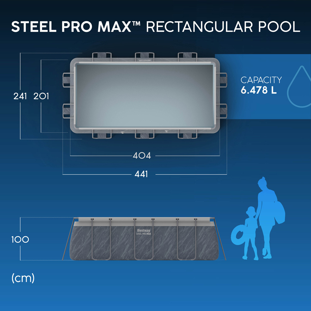 Bestway Steel Pro Max Rectangular Pool Set 13.3 x 6.7ft x 39.5 inch Image 9
