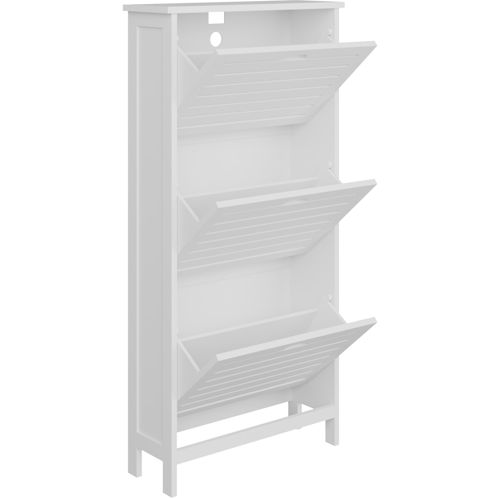 GFW Bergen White 3 Tier Shoe Cabinet Image 3