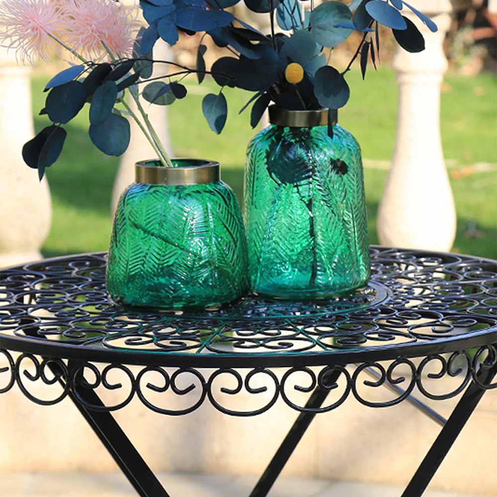 GlamHaus Catalina 2 Seater Bistro Set Black Image 5