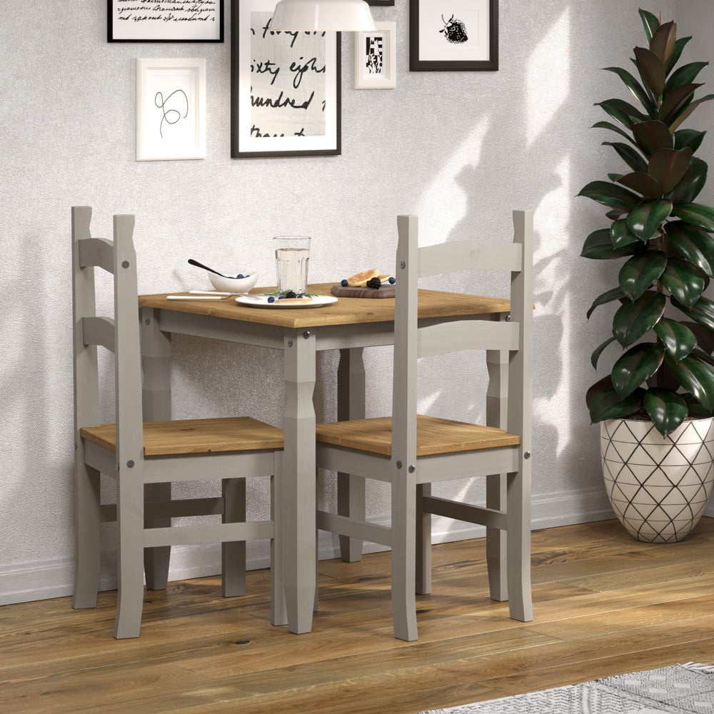 Corona 2 Seater Dining Set Grey Image 3