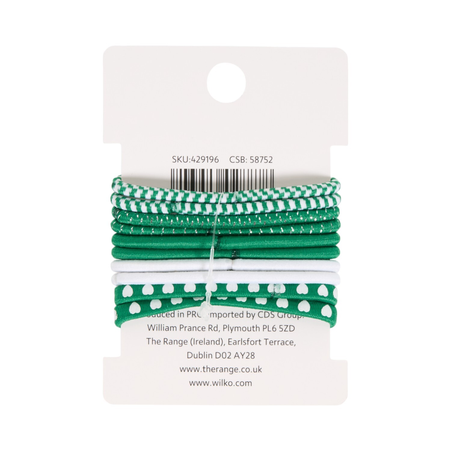 Pack of 10 Hair Elastics Green Image 2