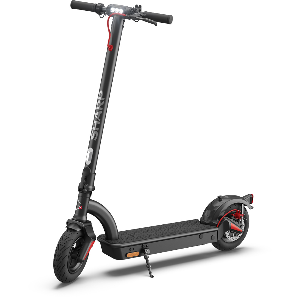 Sharp Black Kick Scooter with Rear Suspension Image 1