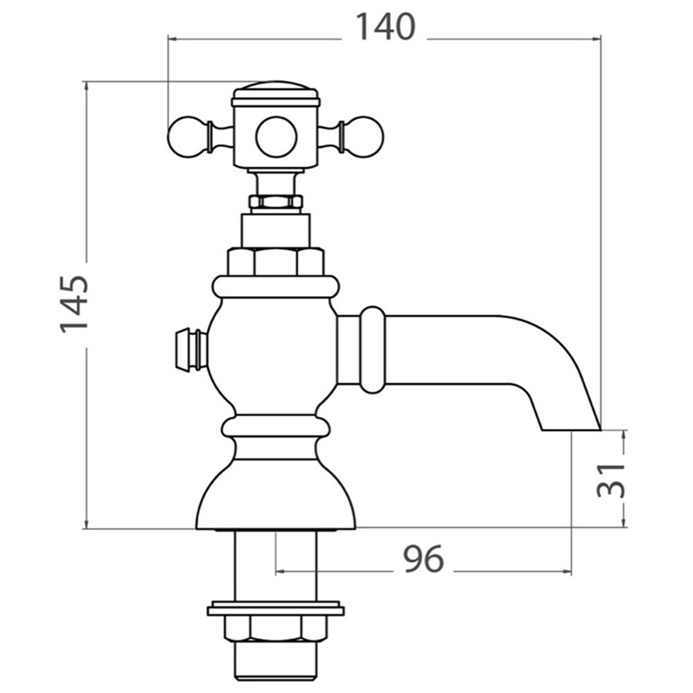 Nes Home Churchill Traditional Chrome Cross Head Bath Shower Mixer Tap with Handset Image 3