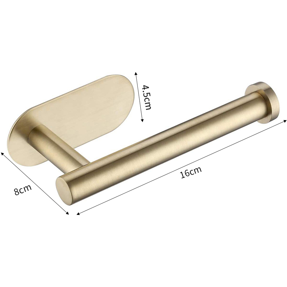 Living and Home Gold Wall Mounted Stainless Steel Toilet Paper Roll Holder Image 4
