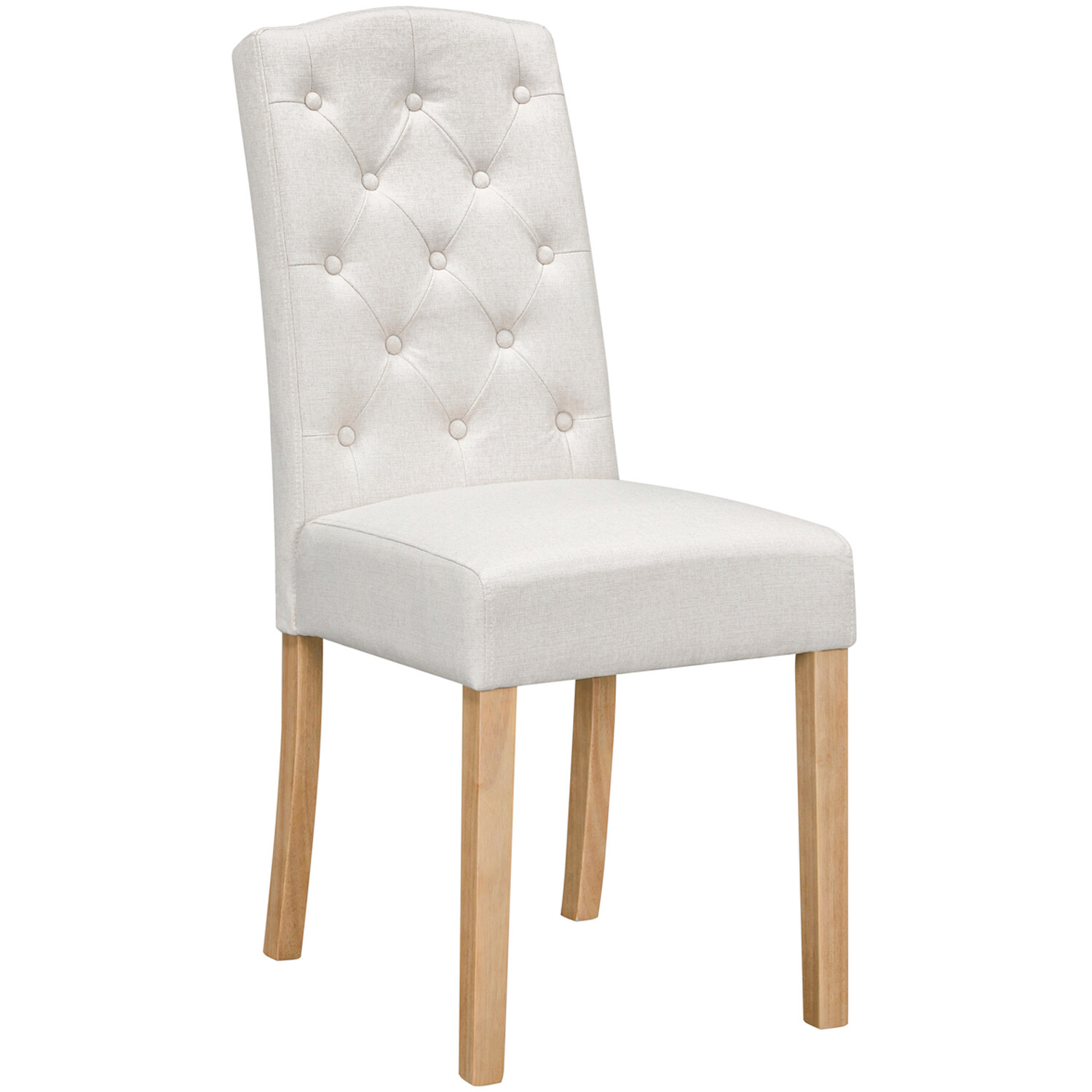 Pair of Avesbury Buttoned Dining Chairs Cream Image 6