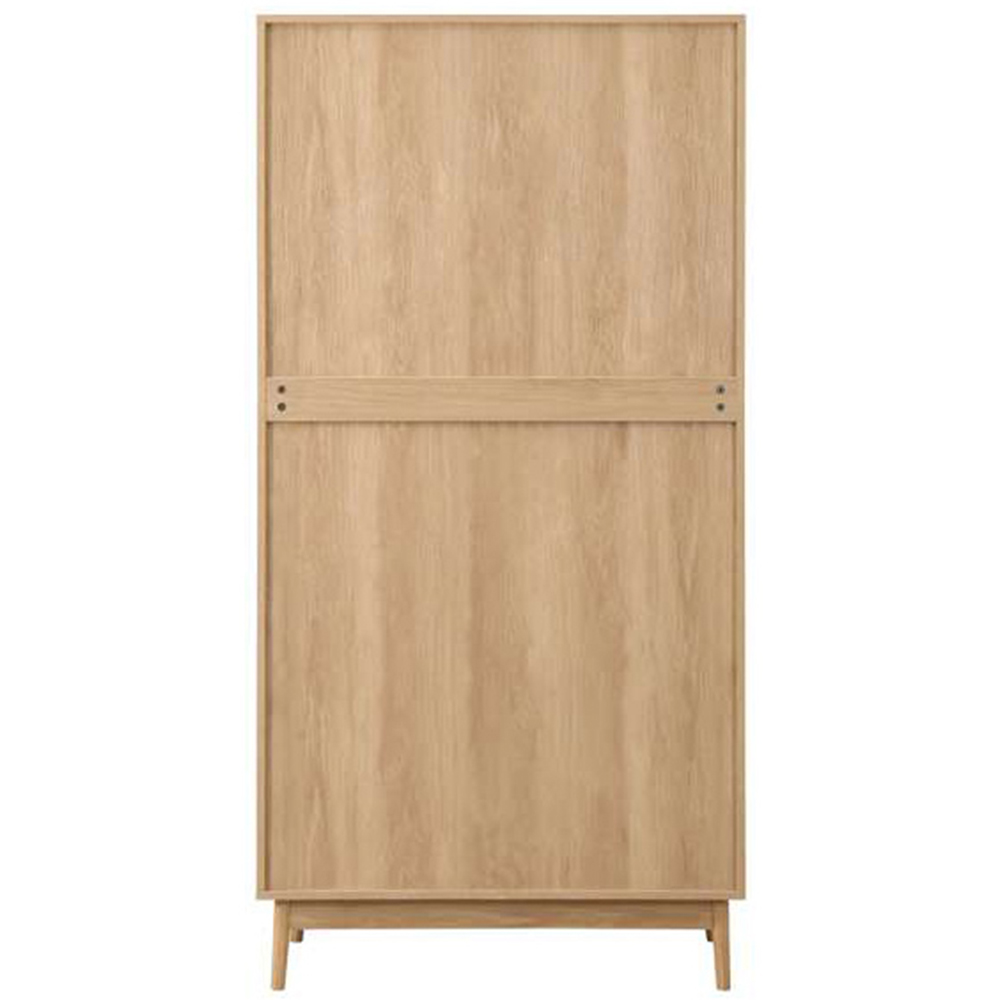 Croxley 2 Door Single Drawer Oak Rattan Wardrobe Image 5