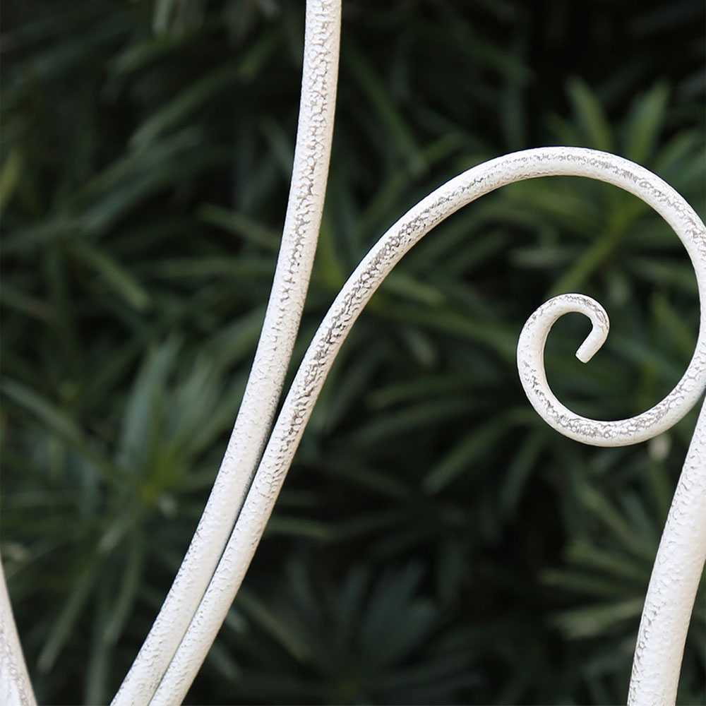 GlamHaus Marseille 2 Seater Bistro Set Antique White Image 5