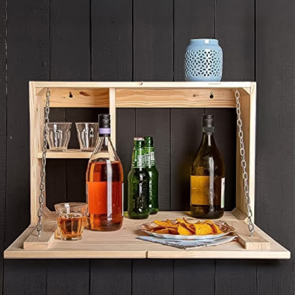 Fallen Fruits Natural Wooden Medium Wall Bar Rack Image 2