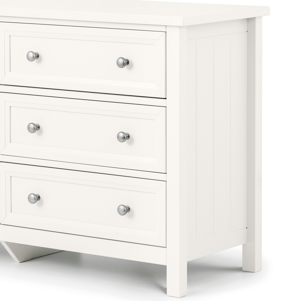 Julian Bowen Maine 6 Drawer Surf White Wide Chest of Drawers Image 3