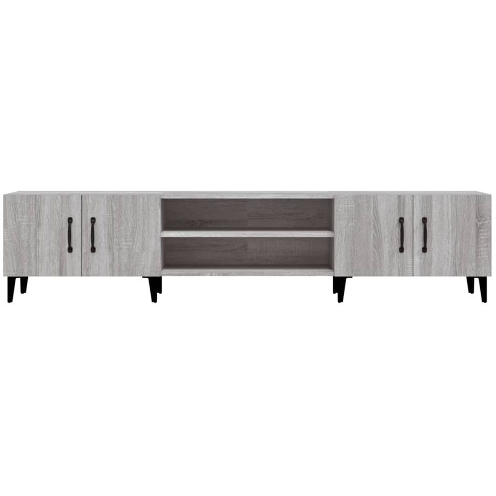 vidaXL 4 Door 2 Shelf Grey Sonoma TV Cabinet Image 4