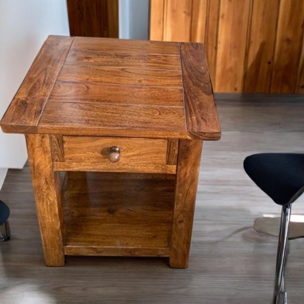 Acacia Home Brown Wooden Table Image 3