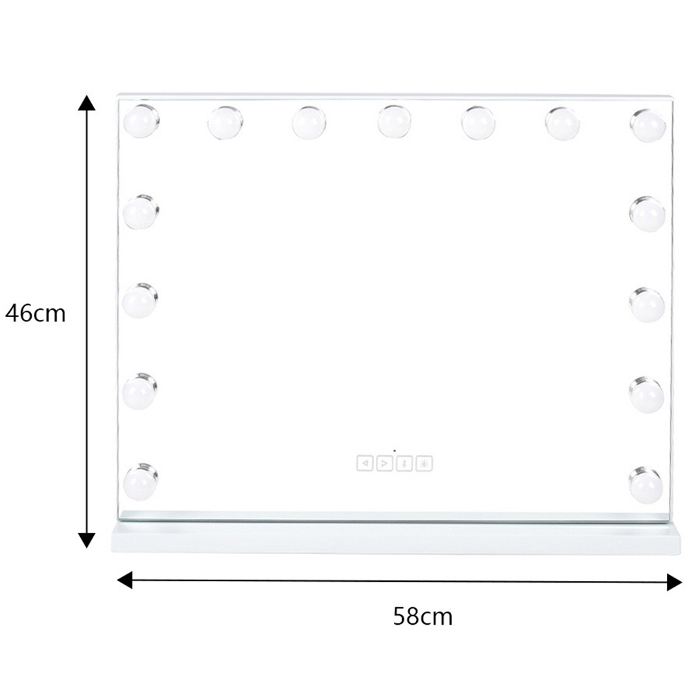 Living and Home LED White Hollywood Vanity Mirror with Smart Screen Image 7