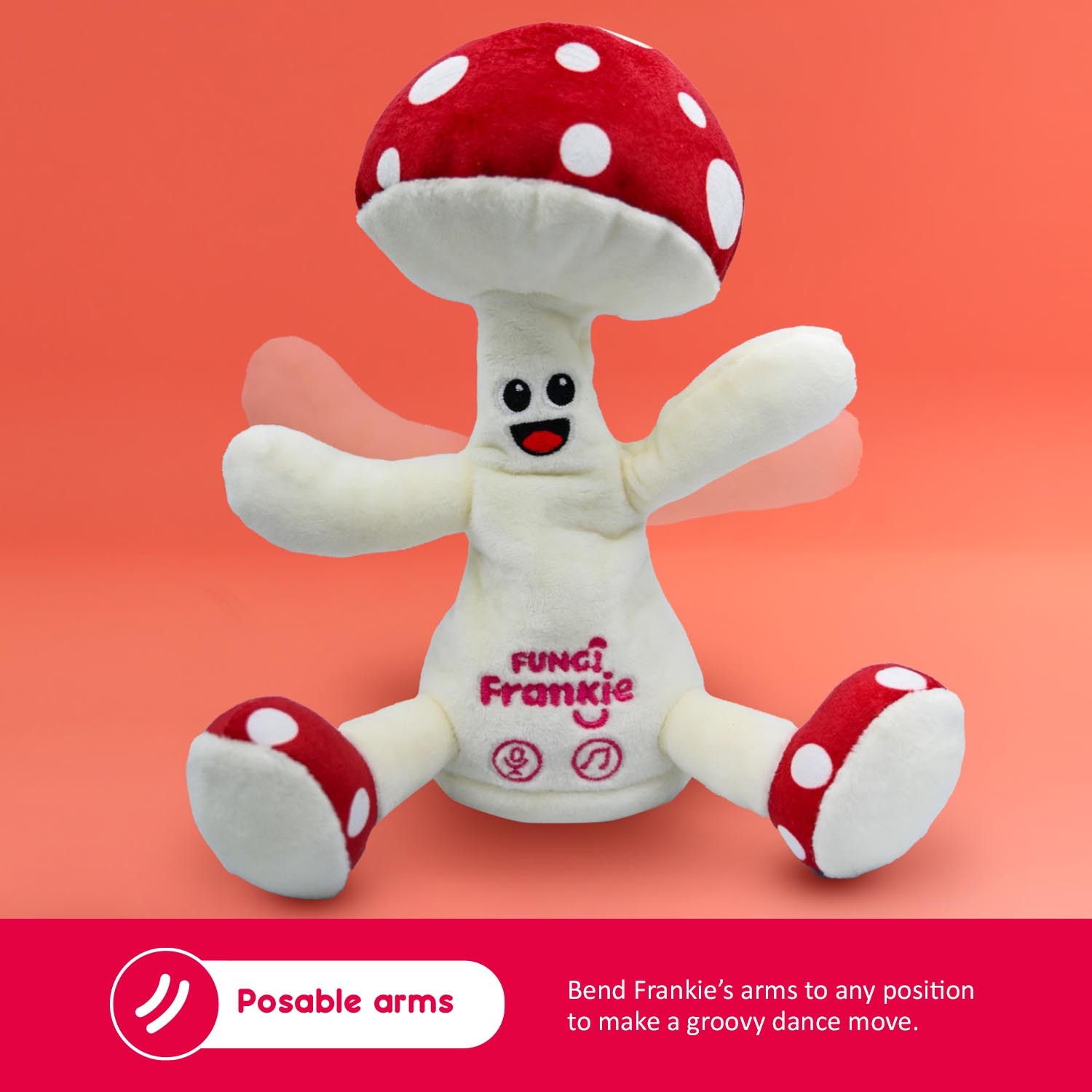 Fungi Frankie White Plush Interactive Soft Toy Image 3
