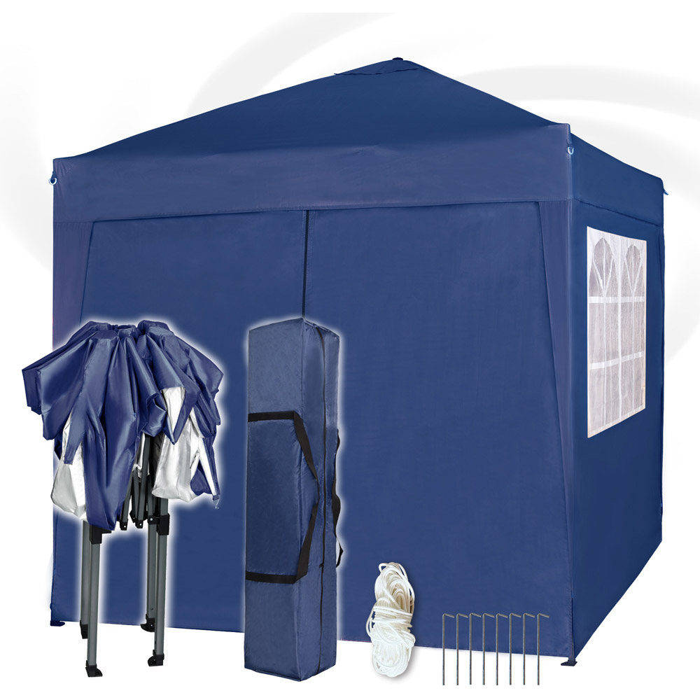 Blue Pop Up Outdoor Canopy Tent with Removable Sidewalls 2 x 2m Image 3