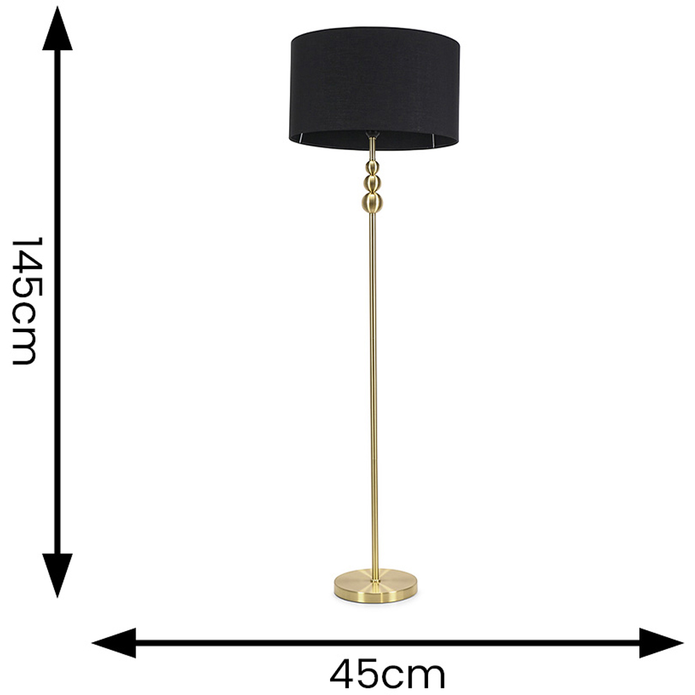 ValueLights Marissa Black Shade Gold Ball LED Floor Lamp Image 6